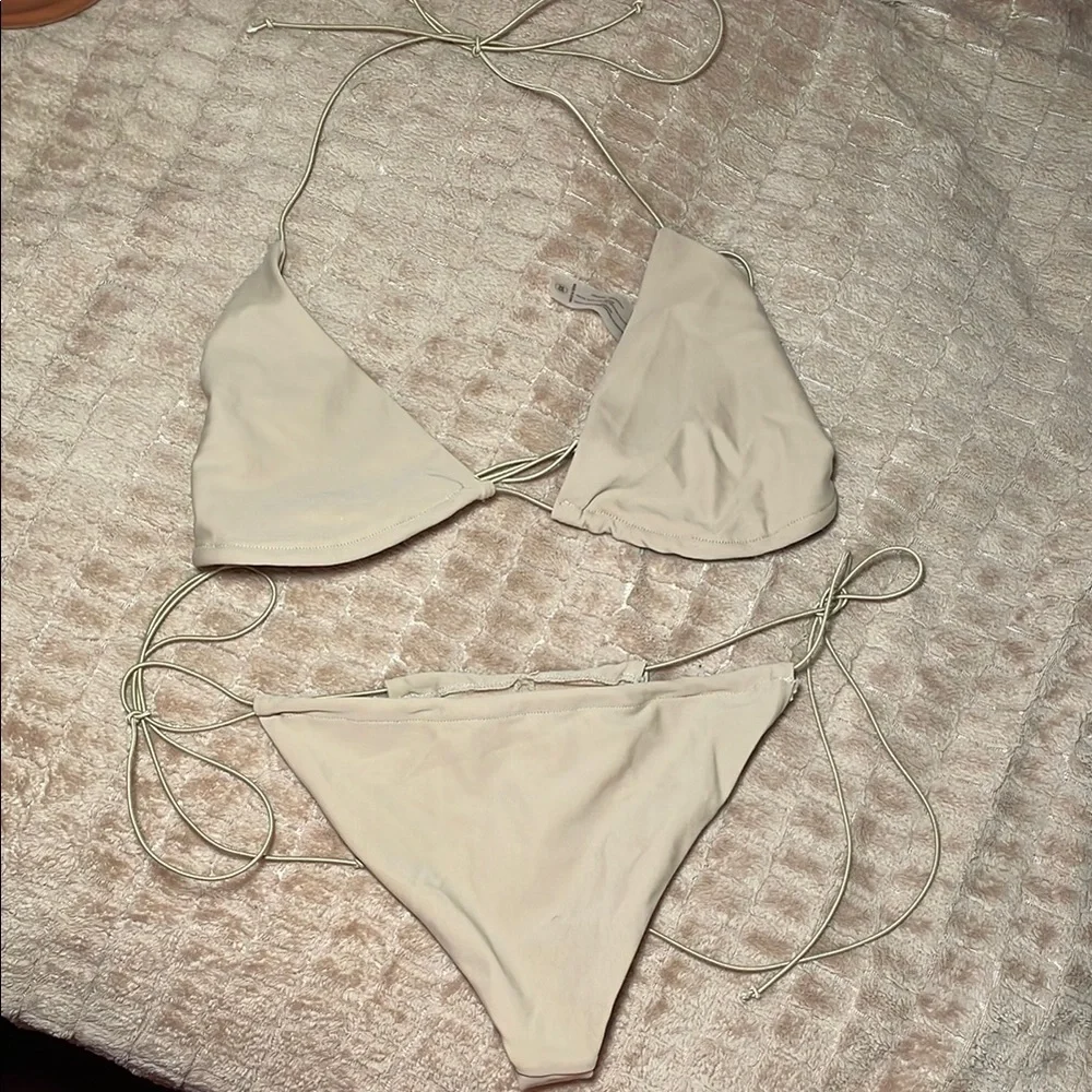 Cream Triangle Bikini Set - Picture 1 of 6